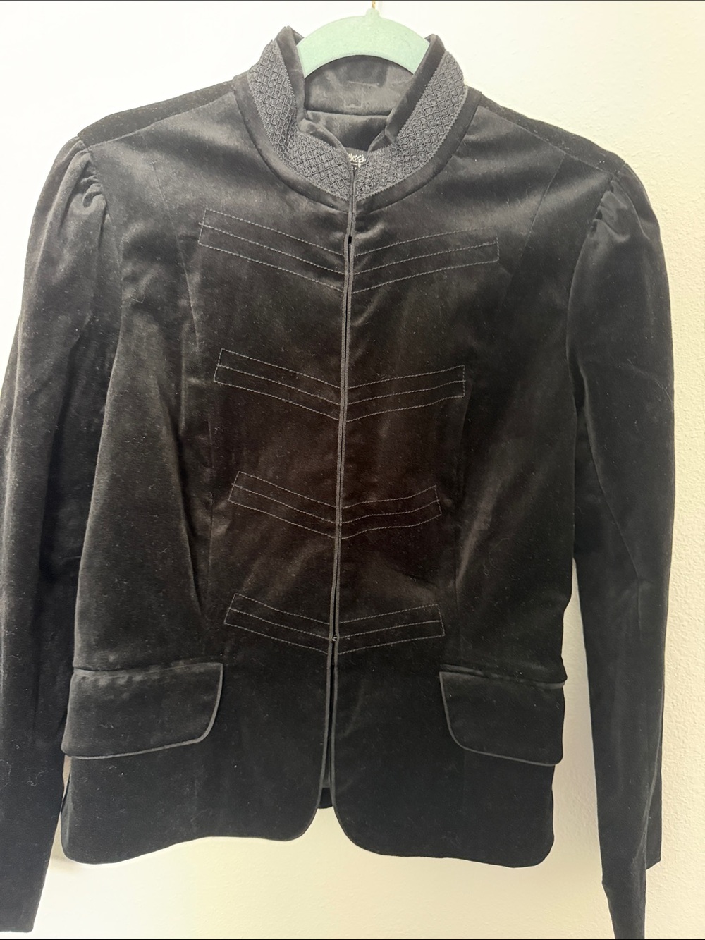 Mossimo Supply Co. Black Velvet Military-Style Blazer
